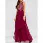 Lace Spliced Chiffon Layered Maxi Prom Dress