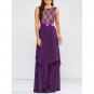 Lace Spliced Chiffon Layered Maxi Prom Dress