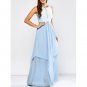 Lace Spliced Chiffon Layered Maxi Prom Dress