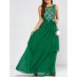 Lace Spliced Chiffon Layered Maxi Prom Dress