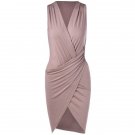 Elegant V-Neck Sleeveless Pleating Fitted Party Dress