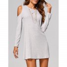 Long Sleeve Cut Out Ribbed Dress