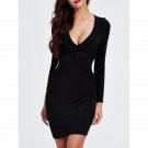 Charming Plunging Neck Cut Out Skinny Slimming Women's Dress