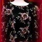 WRAPPER BLOUSE BLACK EMBRODIERED SEQUINED LONG MESH SLEEVED  SIZE X-LARGE