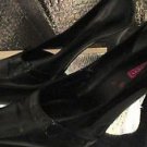 LISA VICKY BLACK LEATHER PUMPS SIZE 9.50M
