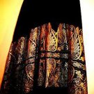 GREEK 100% COTTON WRAPAROUND SKIRT BLACK /GOLD ORNATE EMBRODIERY ONE SIZE FT ALL