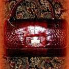 DONALD PLINER RED PATENT CROC PURSE