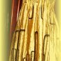 OLIVE AND BROWN STRAPLESS KNIT TUBE DRESS REVERSABLE TO BROWN AND GOLD SIZE M