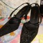 NINA BLACK NETTING FLORAL HIGH HEELS SIZE 7.50