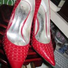 JESSICA SIMPSON RED PATENT LEATHER STILETTO PUMPS SIZE 8.50