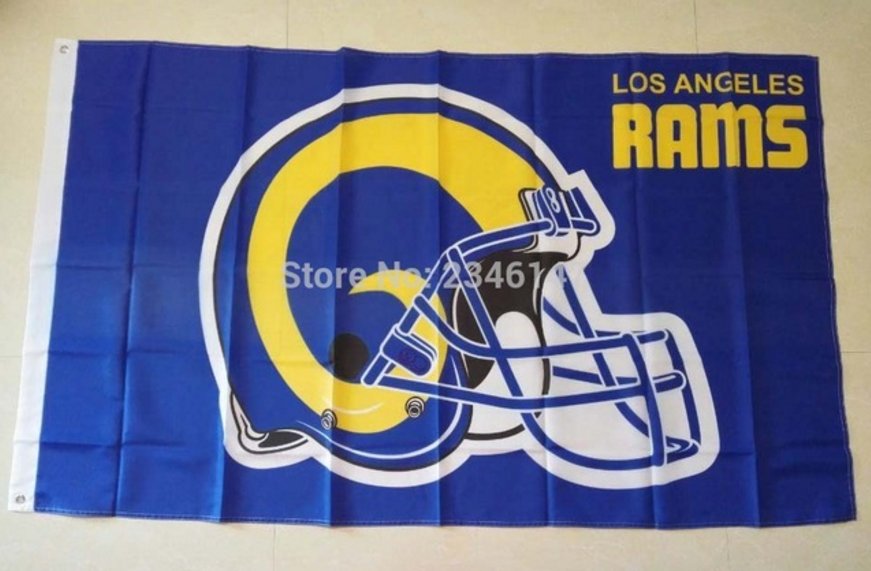 Los Angeles Rams helmet flag 3FTx5FT Banner 100D Polyester Flag metal Grommets