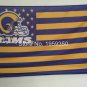 Los Angeles Rams Flag with Star and Stripe 3FTx5FT Banner 100D Polyester Flag 90x150cm