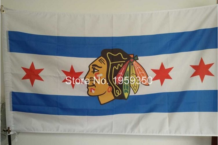Chicago Blackhawks USA Team Logo NHL Premium Team Hockey Flag 3X5FT