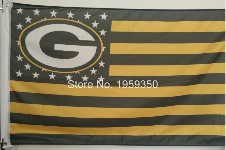 Green Bay packers US Stripe Flag 3x5 FT 150X90CM Banner 100D Polyester flag
