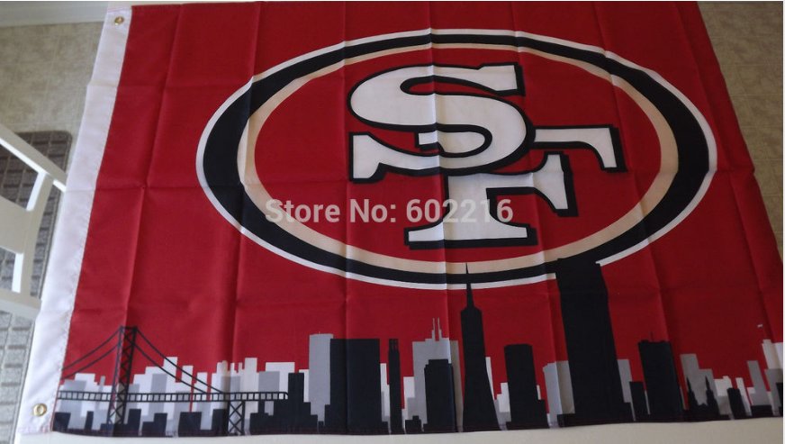 San Francisco 49ers skyline Large Outdoor 3 x 5ft Banner Flag 90x150cm 2 metal grommets