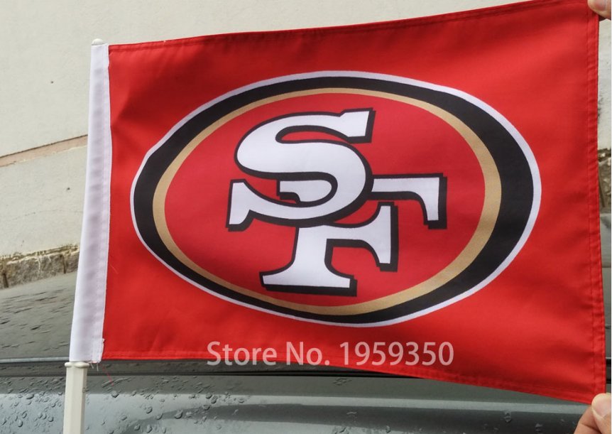 BEST FLAG -NFL SF 49er Double sided 12x18 inches car flag style 2