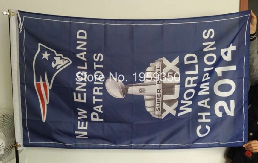 New England Patriots world champions 2014 Flag 3ft x 5ft Polyester banner