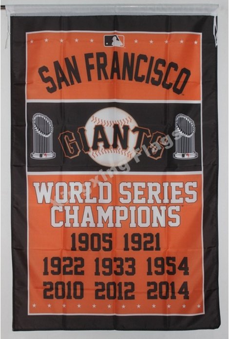 San Francisco Giants World Series Champions Flag 3ft x 5ft Polyester MLB Banner flag