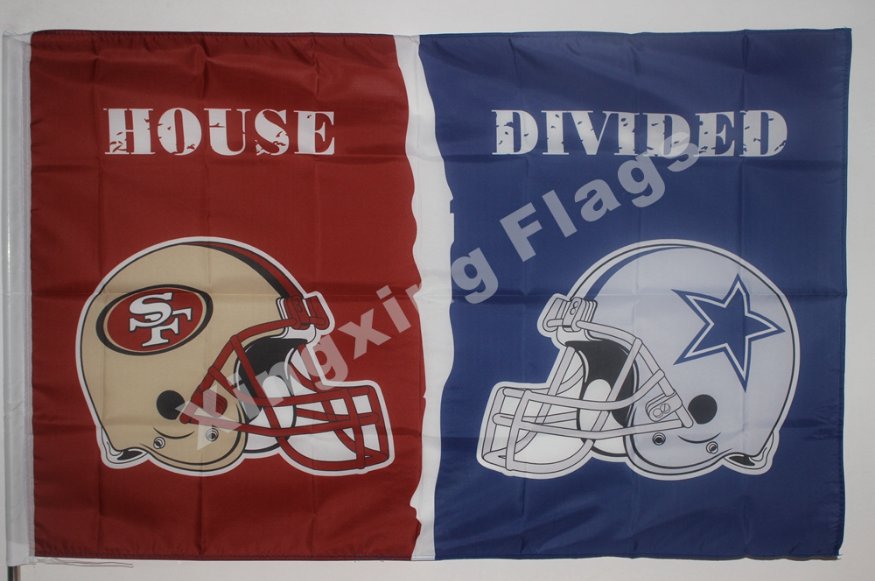 San Francisco 49ers vs. DALLAS COWBOYS House Divided Rivalry Flag