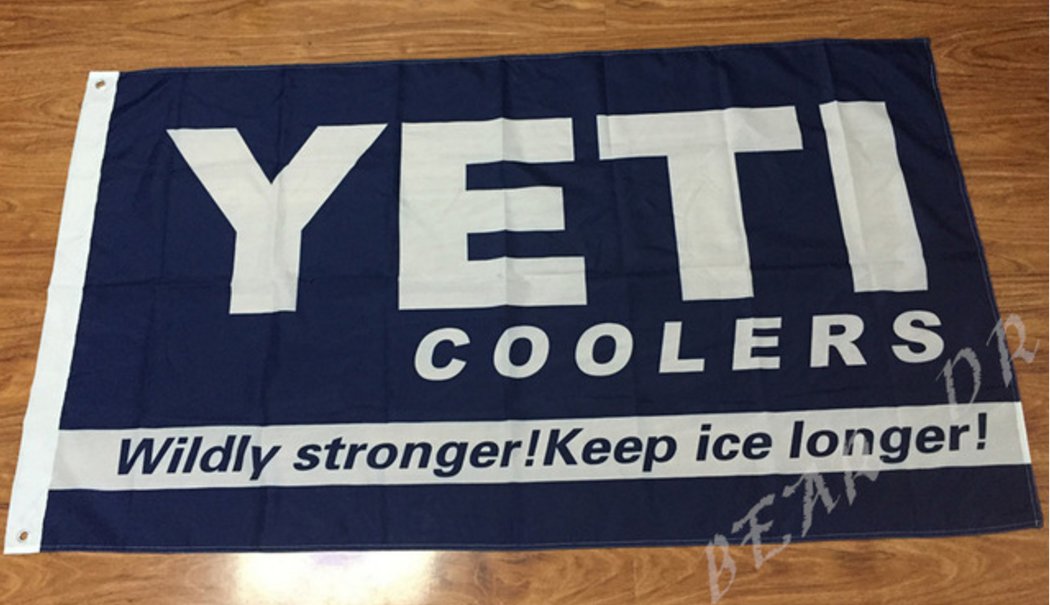 yeti coolers with blue background flag 3ftx5ft 100D Polyester Flag metal Grommets 90x150cm