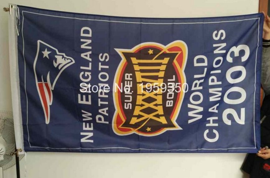New England Patriots world champions 2003 Flag 3ft x 5ft Polyester banner