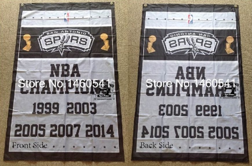 San Antonio Spurs NBA Champions Flag 3ft x 5ft Polyester 90X150cm 2 metal grommets banner
