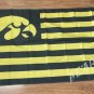 Iowa Hawkeyes logo with US stripes Flag 3FTx5FT Banner 100D Polyester flag 90x150cm NCAA
