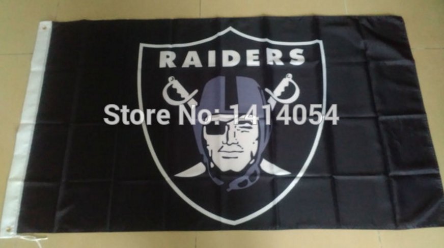 Oakland Raiders Logo Flag 3FTx5FT 100D Polyester 90x150cm