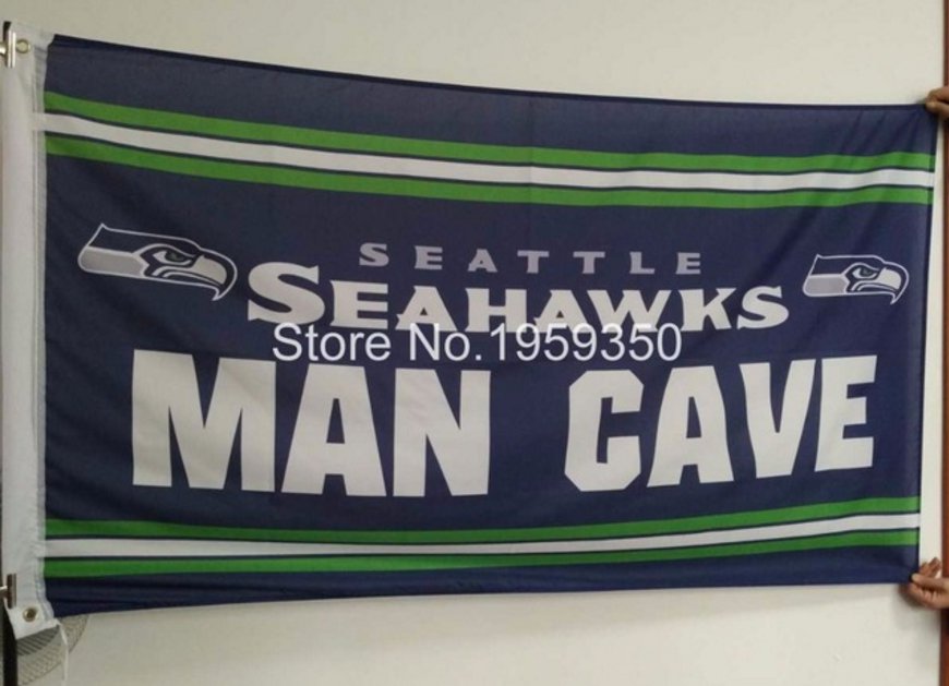 Seattle Seahawks Man Cave Flag 3ft x 5ft Polyester Banner flag