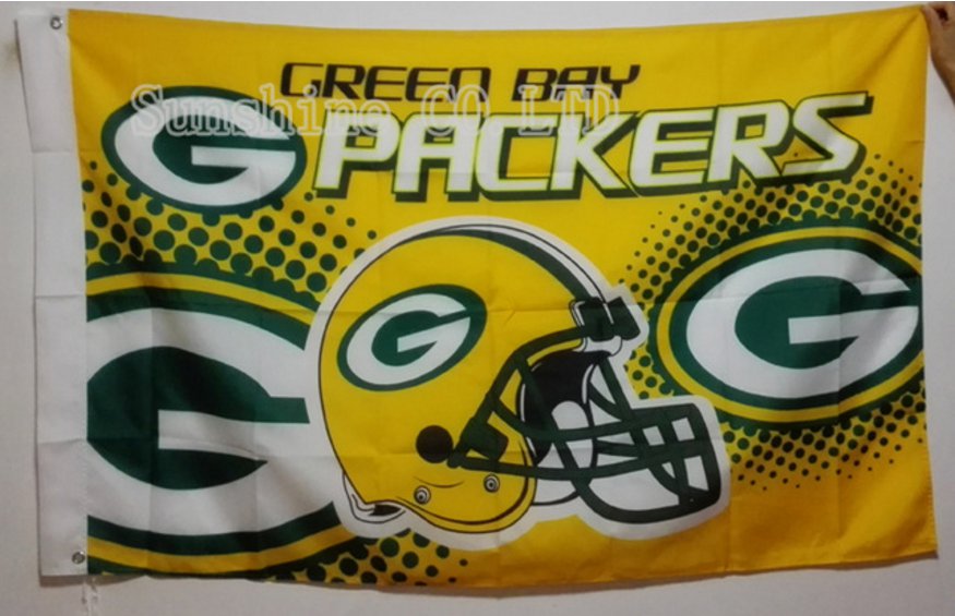 Green Bay Packers Helmet Flying Flag Banner flag 3ft x 5ft 100D Polyester 90x150cm
