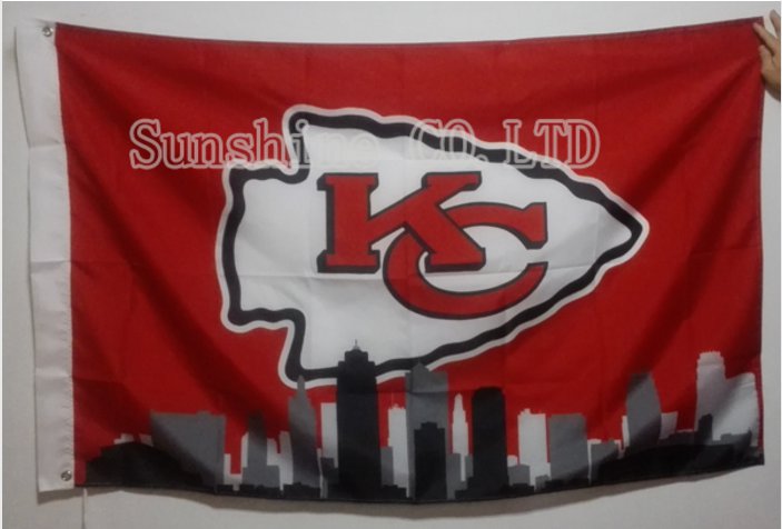 Kansas City Chiefs NFL City Skyline Flag hot sell goods 3X5 FT 150X90CM