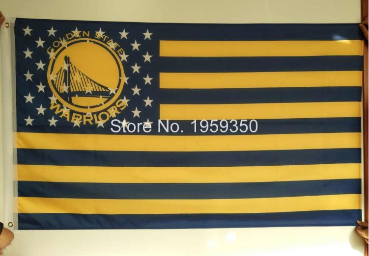 Golden State Warriors 3X5ft Banner 100D Polyester NBA Flag metal Grommets 90x150cm