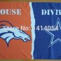 Denver Broncos vs Houston Dallas Cowboys Divided Rivalry Flag 90x150cm