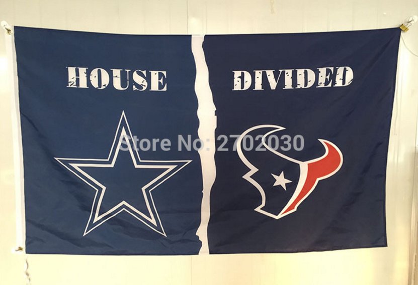 Dallas Cowboys vs Houston Texans House Divided Rivalry Flag 90x150cm