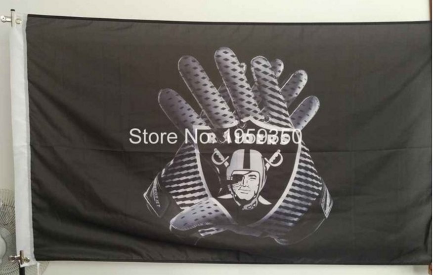 Oakland Raiders Glove 3x5 ft flag 100D Polyester flag 90x150cm
