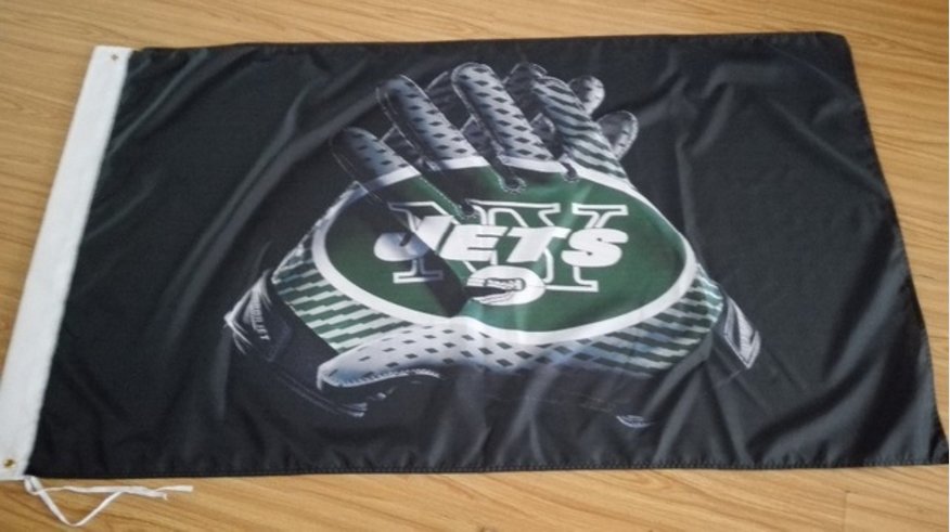 New York Jets 2 Gloves 3x5 ft flag 100D Polyester flag 90x150cm