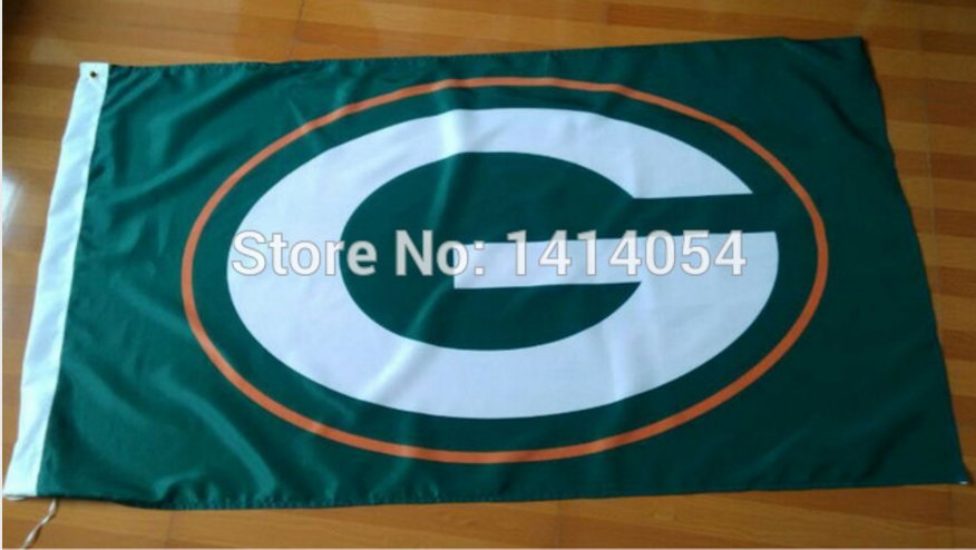 Green bay packers logo flag 3ftx5ft Banner 100D Polyester Flag