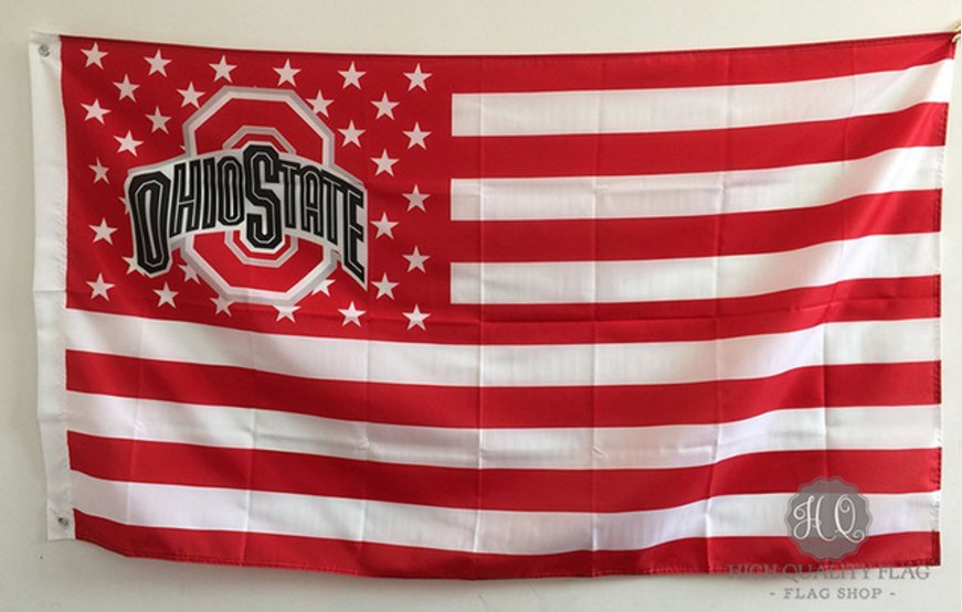 Ohio State Buckeyes With Modified US Flag 3ft x 5ft Polyester NCAA
