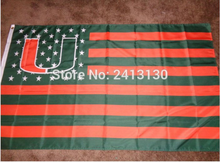 Miami Hurricanes FLAG NCAA Flag 3X5FT Custom Flag