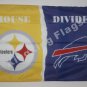 Pittsburgh Steelers vs Buffalo Bills House Divided Rivalry Flag 90x150cm metal grommets