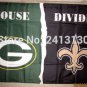 Green Bay Packers vs. New Orleans Saints House Divided Rivalry Flag 90x150cm