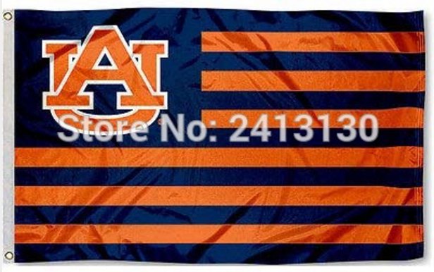 Auburn Tigers With Modified US Flag 3ft x 5ft Polyester NCAA Banner Flying Custom flag 90x150cm