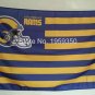 Los Angeles Rams Flag helmet with Stripe 3FTx5FT Banner 100D Polyester Flag 90x150cm