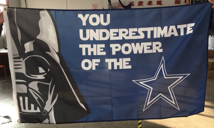 Dallas Cowboys star wars flag 3ftx5ft Banner 100D Polyester Flag metal Grommets