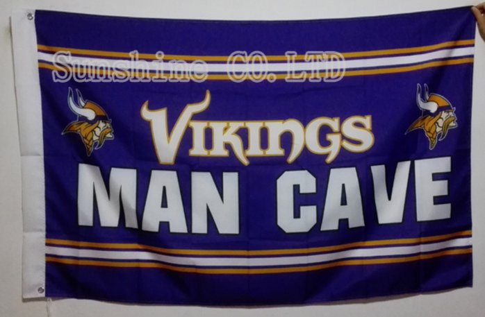 Minnesota Vikings man cave Flag 3ft x 5ft Polyester Banner 90x150cm