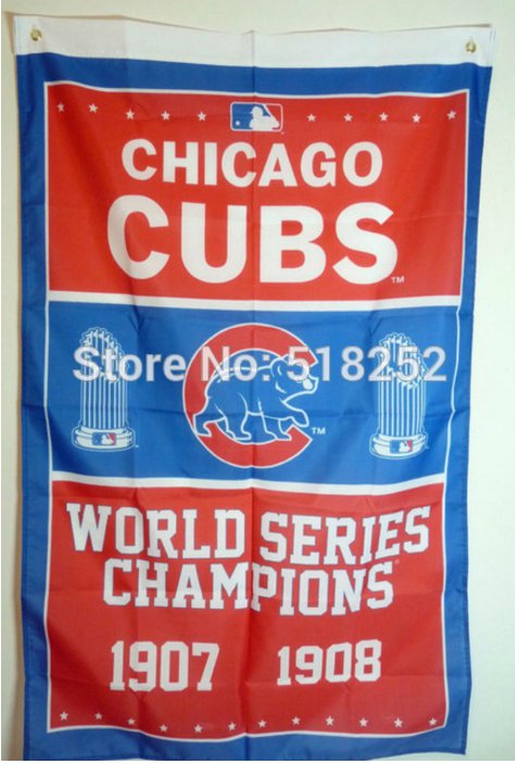 Chicago Cubs World Series Champions Flag 3ft x 5ft Polyester MLB flag