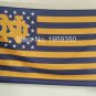 Notre Dame Fighting Irish logo with starts and stripes Flag 3ft x 5ft Polyester NCAA