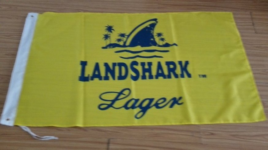 Landshark Flag 3ftx5ft Banner 100D Polyester Flag metal Grommets 90x150cm