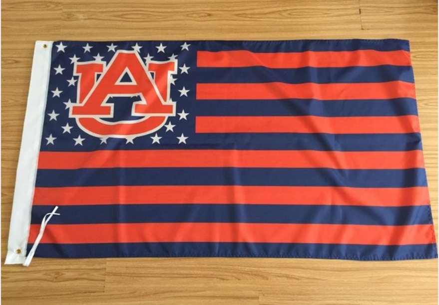 Auburn Tigers With Modified US flag 3ftx5ft Banner 100D Polyester Flag metal Grommets