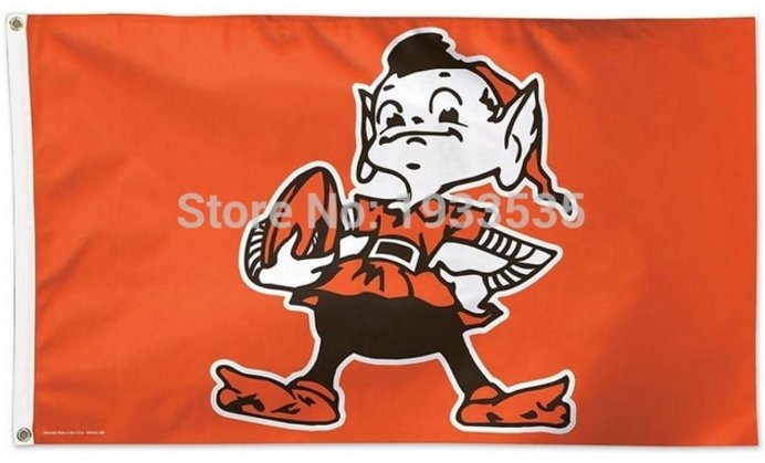 Cleveland Browns Flag 3X5FT 90x150cm white sleeve with 2 Metal Grommets